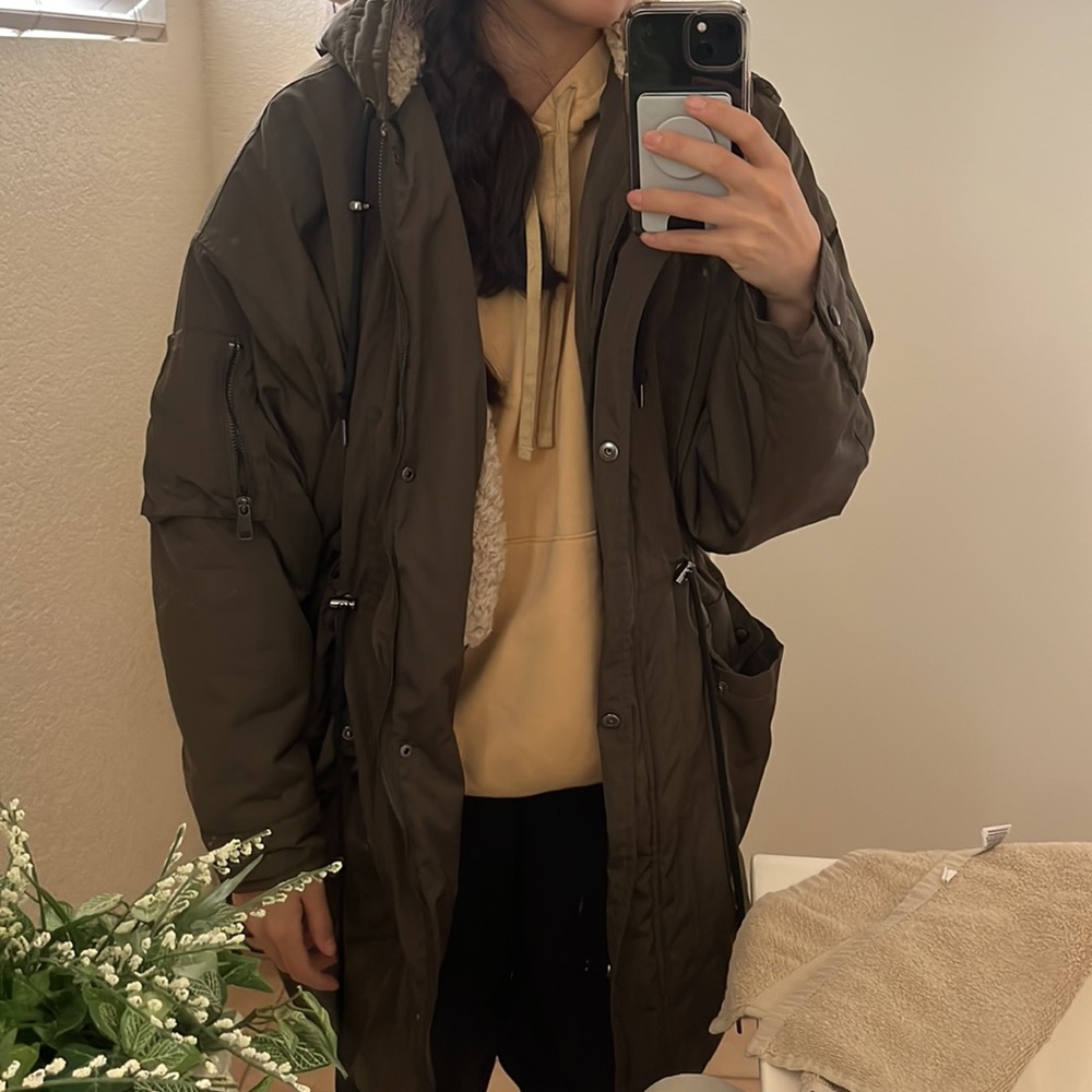 Zara Oversized Lined Shearling Jacket - image 7